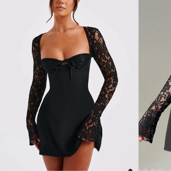 babyboo Dresses & Skirts - Elegant Black Lace Long Sleeve Dress